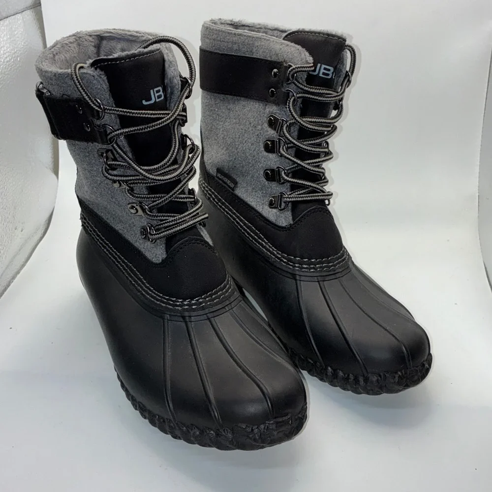 JBU Jambu Calgary Black Grey Vegan Faux Fur Duck Boot Weather Ready 7M JB19CGY01
